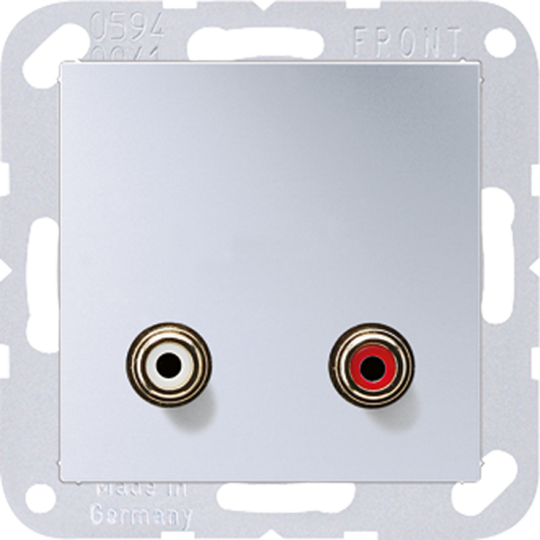 JUNG 2x Cinch Audio (RCA), алюминий MAA1021AL