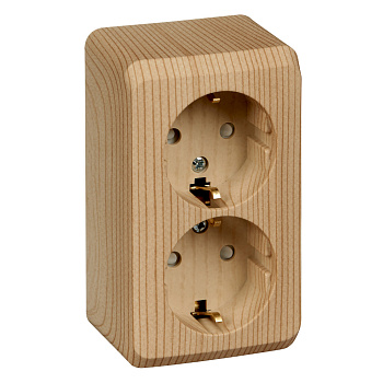 Systeme Electric Этюд наруж Дача Сосна Розетка 2-ая с/з со шторками