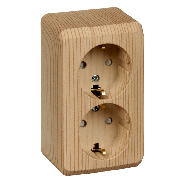 Systeme Electric Этюд наруж Дача Сосна Розетка 2-ая с/з со шторками