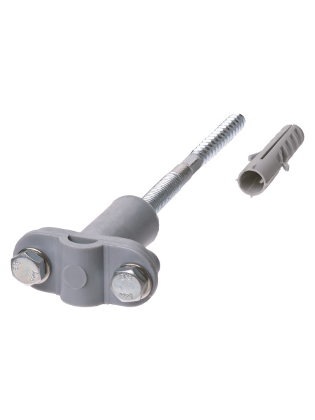 TDM Держатель фасадный сборный для прута Ø6-10 мм длина 200 мм, дюбель, полимерный зажим SQ2402-3123