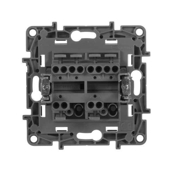 Купить Legrand Etika Антрацит Переключатель 2-клавишный, 10А, авт. клем 672612