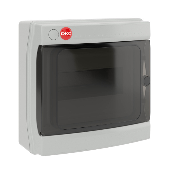 DKC Щиток настен.с двер.8мод.,IP65,сер.,с клем. блок. 1х87508 и замком