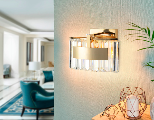 Купить Ambrella Настенный светильник TR5095 GD/CL золото/прозрачный E14 max 40W 348*200*234