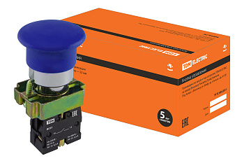 TDM Кнопка BС61 "Грибок" без подсветки синий 1з SQ0704-0046