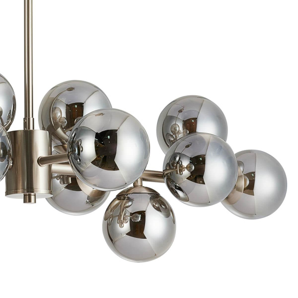 Купить Favourite 2650-14P подвесная люстра Каркас цвета никель, плафоны из выдувного стекла дымчато-серого цвета