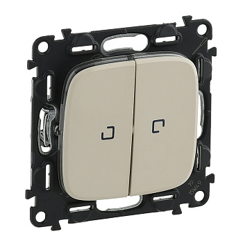 Legrand Valena ALLURE DIY Сл.кость Переключатель 2-клавишный с подсветкой 10А 250В 752809