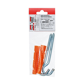 Tech-Krep Шуруп-полукольцо 8х80 с унив. дюбелем 12,0х71 (2 шт) - пакет 114331