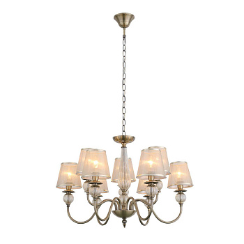 Evoluce SL185.303.09 Люстра подвесная, потолочная Бронза, Прозрачный/Бежевый, Бронза E14 9*40W