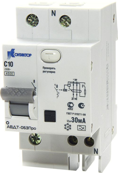 Купить Контактор (Legrand) АВДТ-063Про, 1P+N, 25А, Idn-30mA, тип А