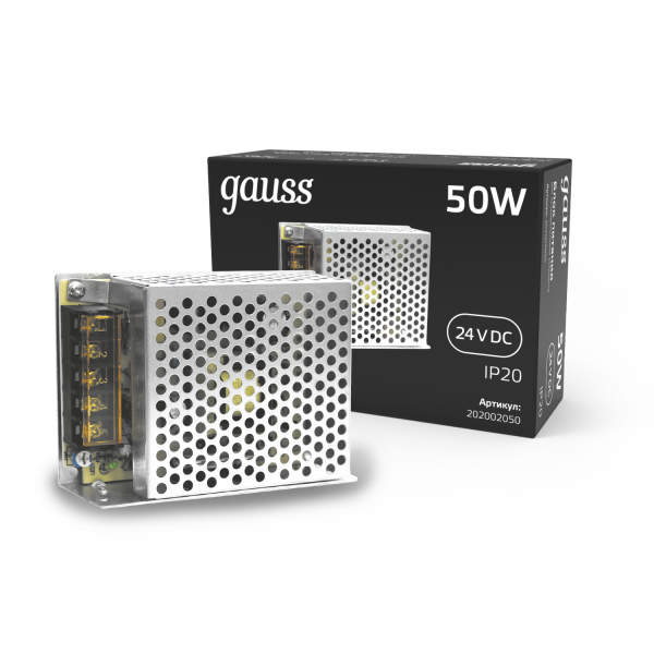 Купить Gauss Блок питания 50W 24V IP20 1/120 202002050