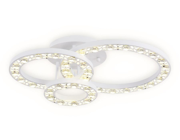 Купить Ambrella Потолочный светодиодный светильник с пультом FA161 WH/CH белый/хром 86W 500*400*130 (ПДУ РАДИО 2.4)