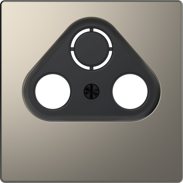 SE Merten D-Life Никель Накладка центральная TV розетки, 2/3 отверстий MTN4123-6050