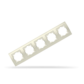 UNIVersal "Бриллиант" Рамка "Слоновая кость" 5-ти местная горизонтальная 1032