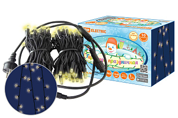 TDM Гирлянда светодиодная СГУ100БТ10, 10м, 3000К, каучук чер., посл. подкл, IP65, 250 В, SQ0361-0042