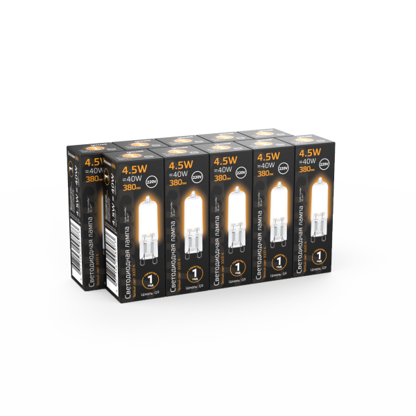 Купить Gauss Лампа G9 AC220-240V 4.5W 380lm 3000K стекло LED 107809104