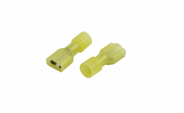 Клемма плоская полностью изолированная гнездо - 6.6мм в нейлоне 4-6мм² (РПи-м(н) 6.0-(6.3)) желтый Rexant 08-0652