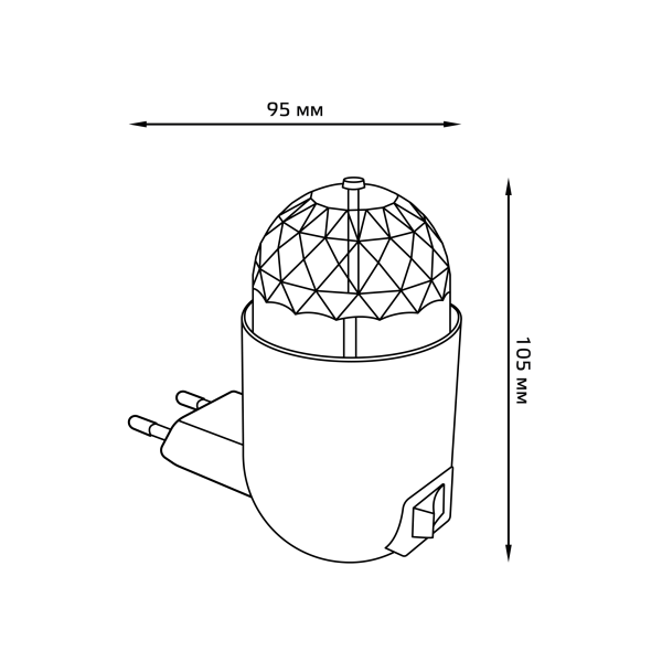 Купить Gauss Светильник розеточный 3W 220-240V белый с фиксированной проекцией "диско" LED DIY0041