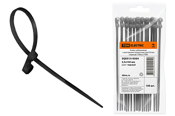 TDM Хомут нейлоновый с монтажным отверстием 3,6х150 мм (черный) (100шт) SQ0515-0504