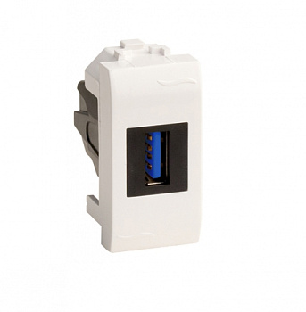 DKC USB 3.0 розетка, Brava, белая, 1 мод.