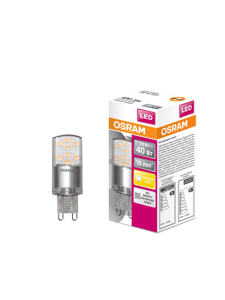 Купить Osram Светодиодная лампа LED STAR PIN40 3,5W (замена 40Вт), теплый белый свет, G9, 220 Вольт 4058075315822