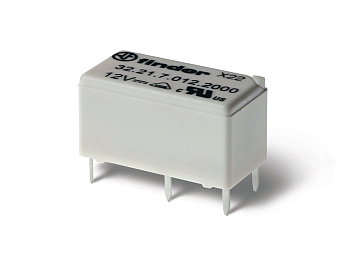 Finder Субминиатюрное электромеханическое реле; монтаж на печатную плату; 1CO 6A; контакты AgSnO2; катушка 24В DC (чувствит.); влагозащита RTIII 322170244000