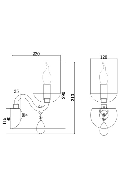Купить Maytoni Neoclassic Cecilia Матовый Белый Бра E14 40W DIA011WL-01W