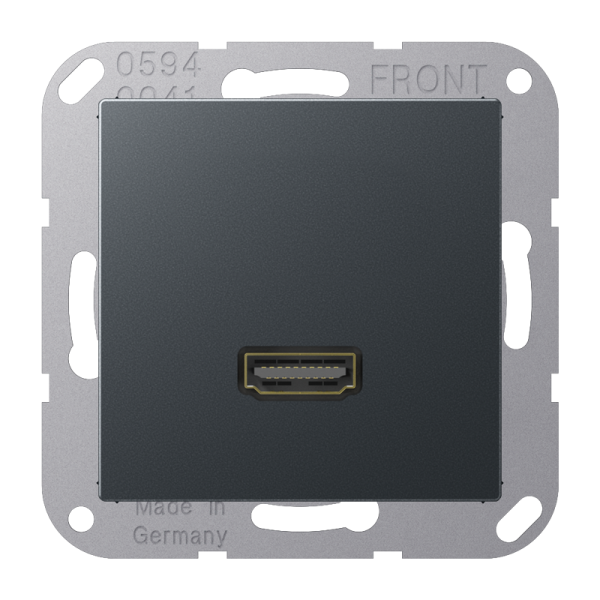 JUNG Антрацит HDMI разъём с несущей платой и накладкой MAA1112ANM