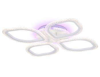 Ambrella Светильник потолочный светодиодный с пультом FA4501/4 WH белый 75W 3000K+BL/4200K+PU/3000K+6400K 500*500*75 (ПДУ ИК)