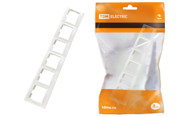 TDM Рамка 6 постовая горизонтальная белая "Таймыр" SQ1814-0035