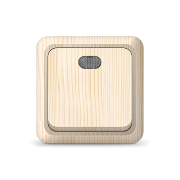 UNIVersal "Олимп" Выключатель Сосна 1 кл. с подсветкой 5560827