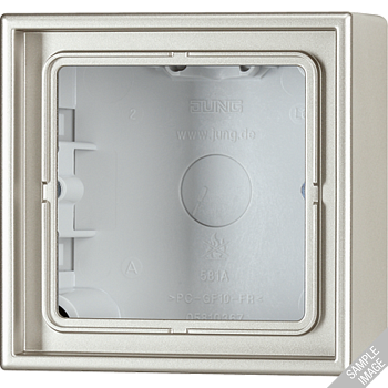 JUNG LS 990 Алюминий Коробка 1-ая для накладного монтажа с встроенной рамкой и основанием AL2581A-L