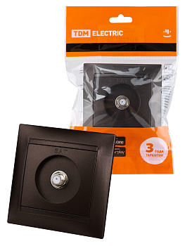 TDM Розетка SAT (F-разъем) 0-2400МГц шоколад "Лама" SQ1815-0521