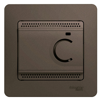 SE Glossa Шоколад Термостат электронный теплого пола с датчиком, от +5 до +50°C, 10A (в сборе) GSL000838