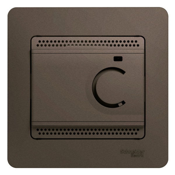 SE Glossa Шоколад Термостат электронный теплого пола с датчиком, от +5 до +50°C, 10A (в сборе) GSL000838