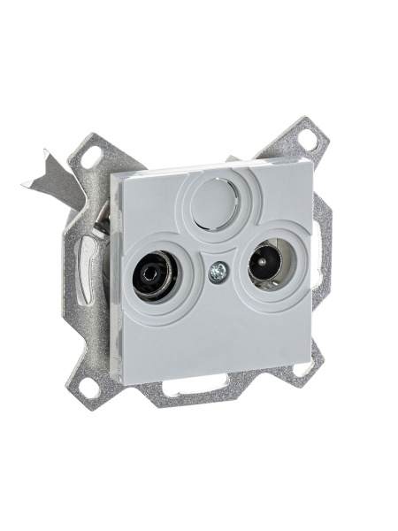 Купить ABB EPJ Levit серый / белый Розетка TV-R, проходная, 7дБ, серый 2CHH083607A6016