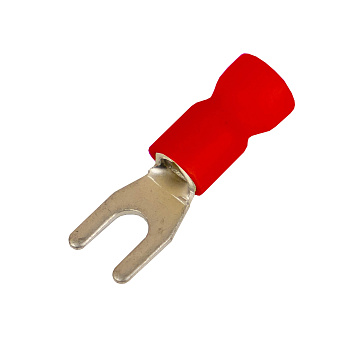 DKC Наконечник вилочный с изолир.фланцем ПВХ, легкий ввод жилы, 0,25-1,5 кв.мм М6 (д.6,4 мм) (НВИ)