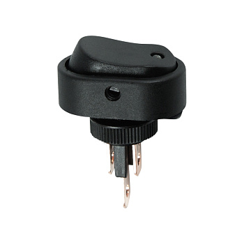 Выключатель клавишный 12V 20А (3с) ON-OFF черный ОВАЛ с синей LED подсветкой Rexant 36-2671