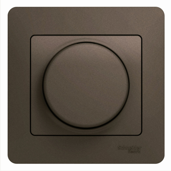 Systeme Electric Glossa Шоколад Светорегулятор (диммер) поворотный, 300Вт (в сборе)