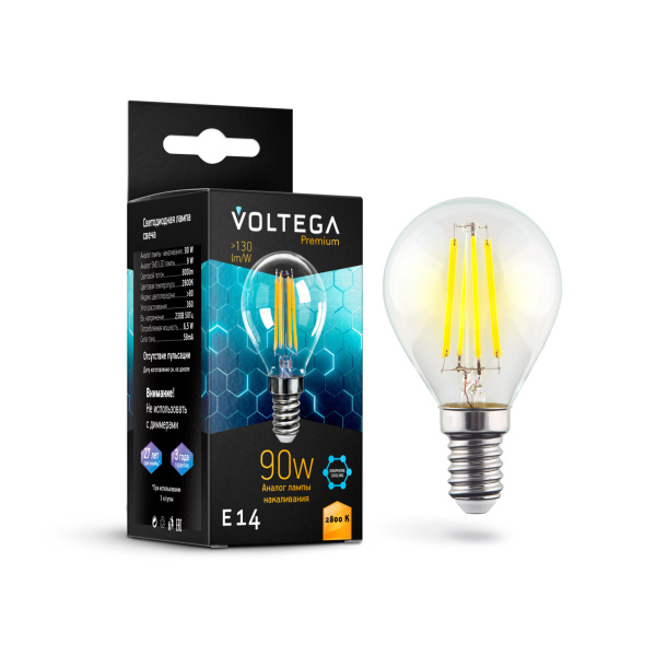 Voltega VG10-G45E14warm9W-F Шар E14 2800K 9W Graphene 7136