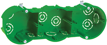 IEK Коробка КМ40024 установочная 3 места d212х70x45 для полых стен (с саморезами и мет. лапками)