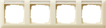Gira Standard 55 Кремовый глянец Рамка 4-я горизонтальная с полем для надписи 109401