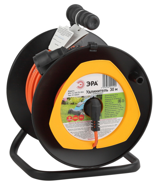 ЭРА RPx-1e-3х0.75-30m Удлинитель силовой на пластиковой катушке c/з 1 гн 30м ПВС 3х0.75