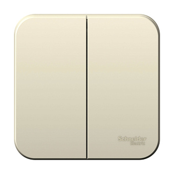 Systeme Electric Blanca наруж Молочный Выключатель 2-клавишный 10А, 250B, изолир. пластина