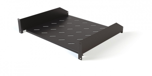 Hyperline TAL3-2U-600-RAL9005 Полка угловая с перфорацией 19", 2U, ширина 440 мм, глубина 600 мм, цвет черный (RAL 9005) 431396