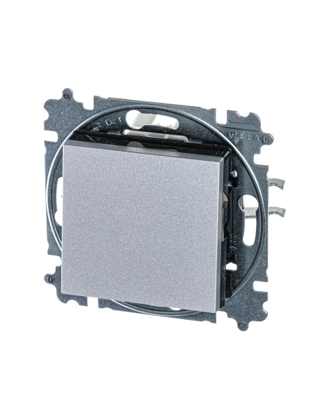 ABB EPJ Levit серебро / дымчатый чёрный Переключатель перекрёстный 1-клавишный 2CHH590745A6070