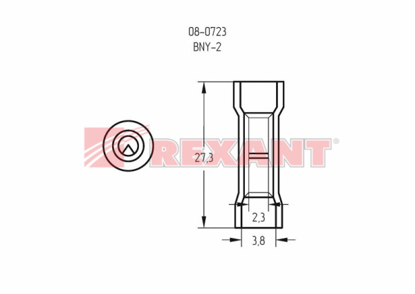 Купить СОЕДИНИТЕЛЬНАЯ ГИЛЬЗА изолированная L-27.3мм нейлон 1.5-2.5мм² (ГСИ(н) 2.5 / ГСИ-н 1,5-2,5) синий Rexant 08-0723