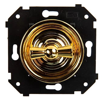 BIRONI Шедель Пластик Золото Выключатель 1-кл, ручка Золото (скрытый монтаж) B3-200-G-G