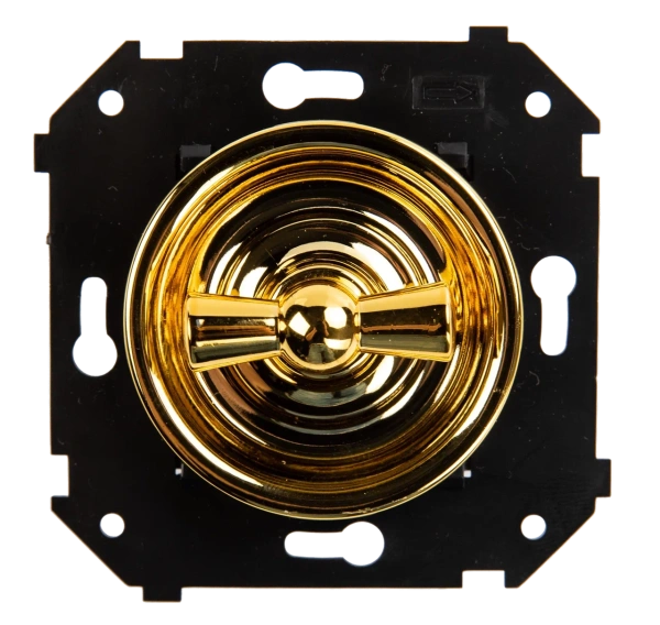 BIRONI Шедель Пластик Золото Выключатель 1-кл, ручка Золото (скрытый монтаж) B3-200-G-G