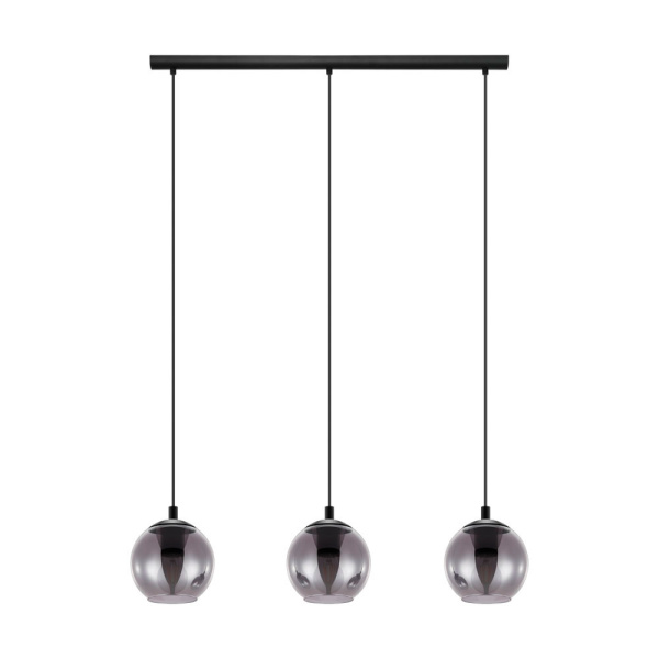 Eglo 98652 Подвес ARISCANI, 1х40W (E27), 200, H1100, cталь, черный /дымчатое стекло, черный-прозрачный