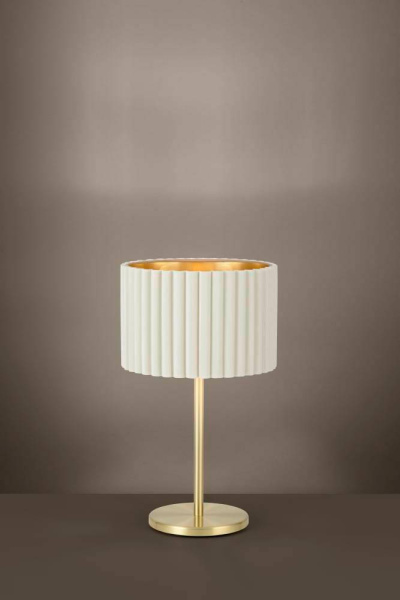 Купить Eglo TAMARESCO Настольная лампа , 1x40W(E27), Ø300, H520, осн.Ø195, сталь, латунь брашир./бархат, белый, золото 39766